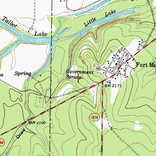 Topographic Map of Fort McKavett State Historical Park, TX