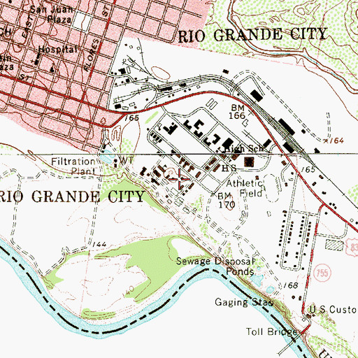 Topographic Map of Fort Ringgold Historic Site, TX