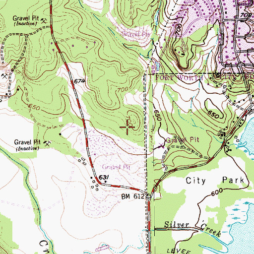Topographic Map of Fort Worth City Park, TX