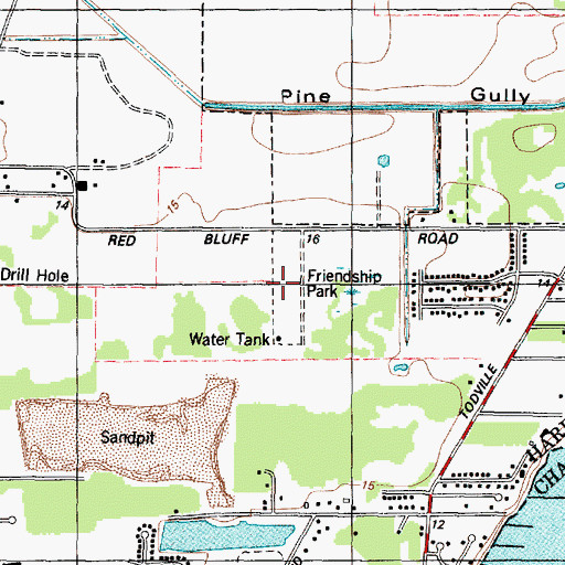 Topographic Map of Friendship Park, TX