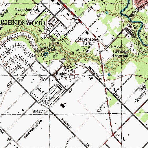 Topographic Map of Friendswood City Park, TX