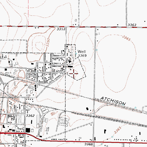 Topographic Map of Frisco Park, TX