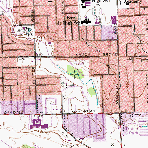 Topographic Map of Fritz Park, TX