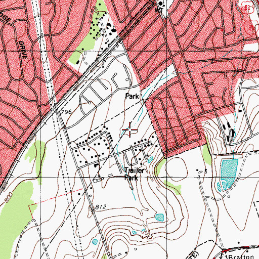 Topographic Map of Frontier Park, TX