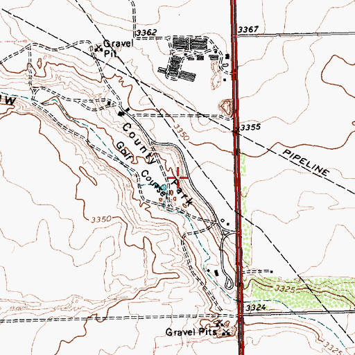 Topographic Map of Gaines County Park, TX