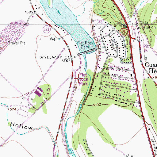 Topographic Map of Flatrock Park, TX