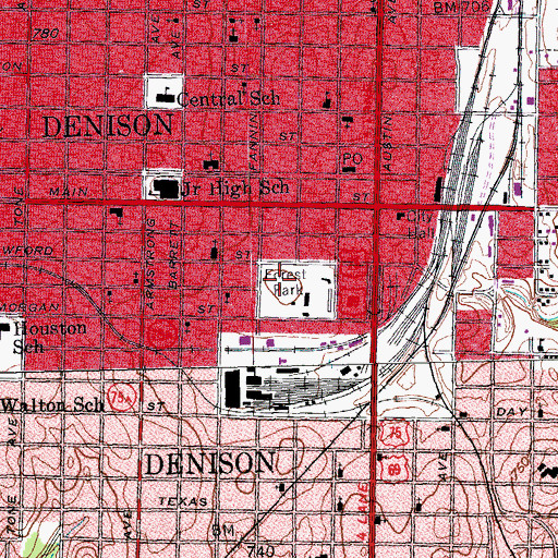Topographic Map of Forest Park, TX