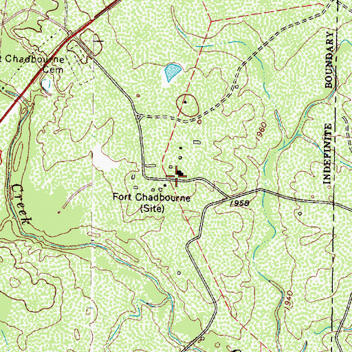 Topographic Map of Fort Chadbourne, TX