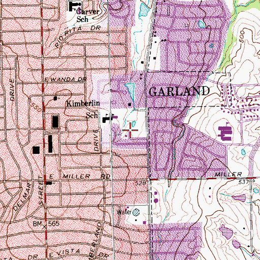 Topographic Map of Embree Park, TX