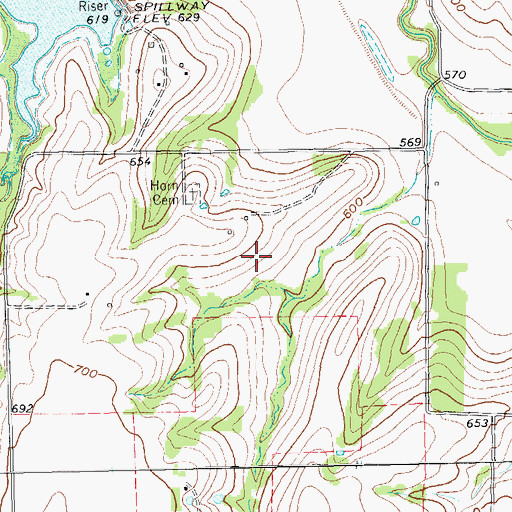 Topographic Map of Erwin Municipal Park, TX