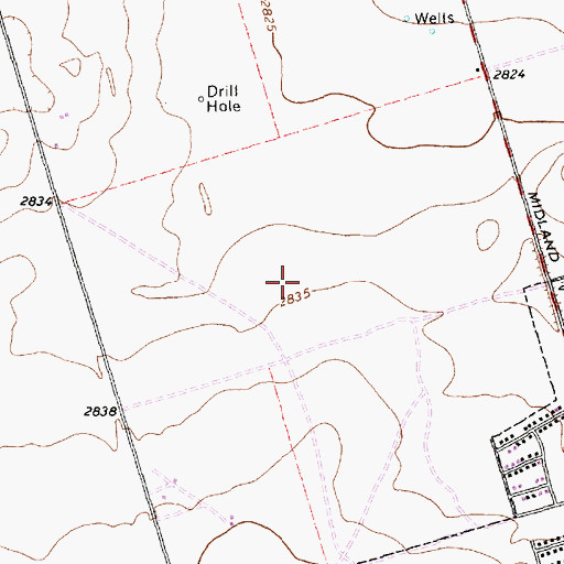 Topographic Map of Essax Park, TX