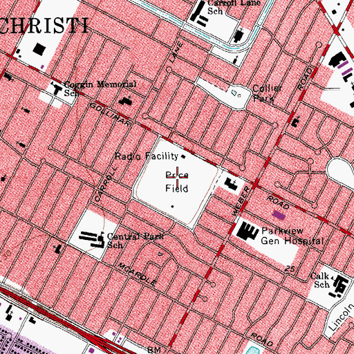 Topographic Map of Evelyn Price Park, TX