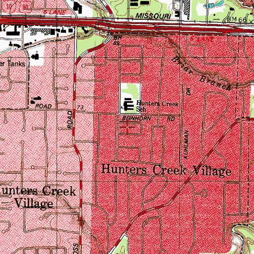 Topographic Map of Evers Park, TX