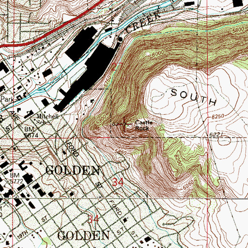 Topographic Map of South Table Mountain, CO