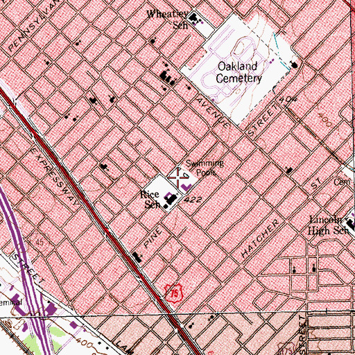 Topographic Map of Exeline Park, TX