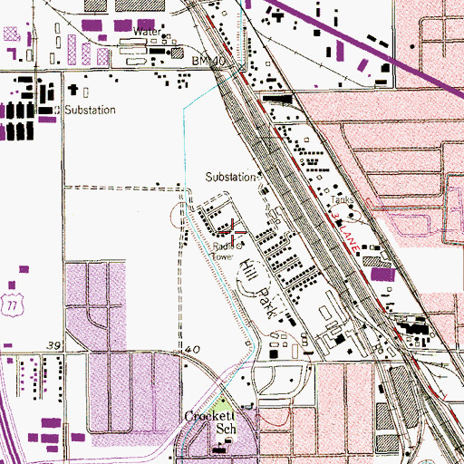 Topographic Map of Fair Park, TX
