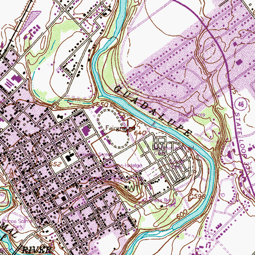 Topographic Map of Fair Park, TX