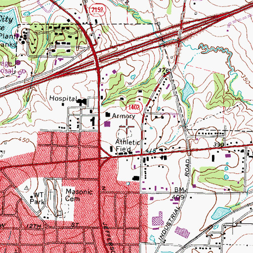 Topographic Map of Fair Park, TX