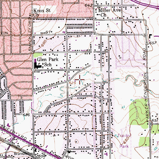 Topographic Map of Fairfax Park, TX