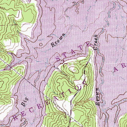 Topographic Map of Fairfield Lake State Park, TX