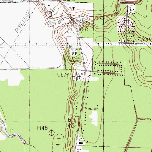 Topographic Map of Fairlawn Memorial Park, TX
