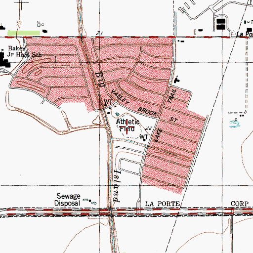 Topographic Map of Fairmont Park, TX