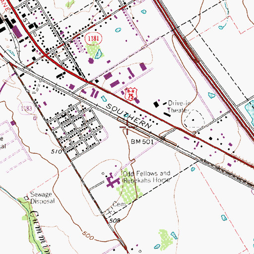 Topographic Map of Fairview Park, TX