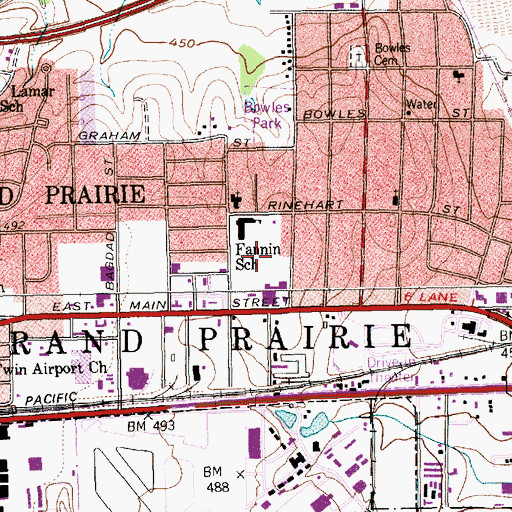 Topographic Map of Fannin Park, TX