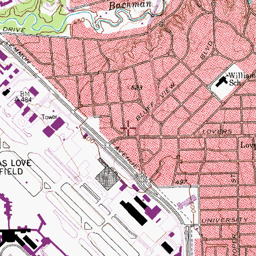 Topographic Map of Field Frazier Park, TX
