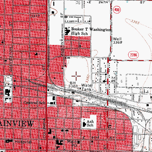 Topographic Map of E Givens Park, TX