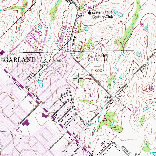 Topographic Map of Eastern Hills Park, TX