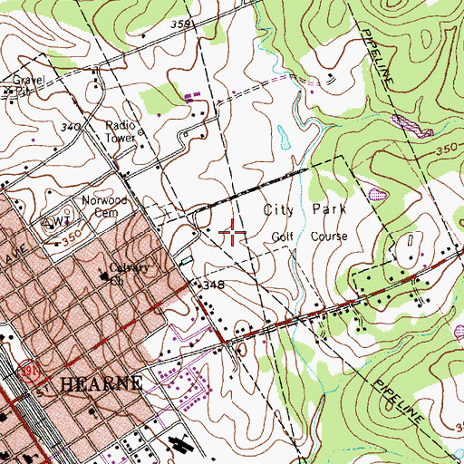 Topographic Map of Eastside Park, TX