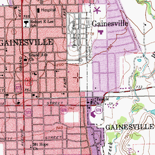 Topographic Map of Edison Park, TX