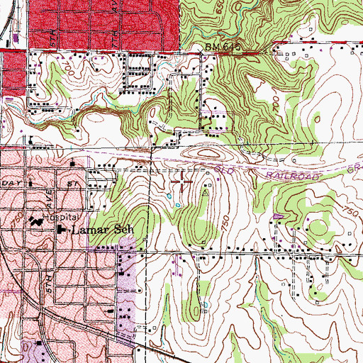 Topographic Map of Eisenhower Birthplace State Historic Site, TX