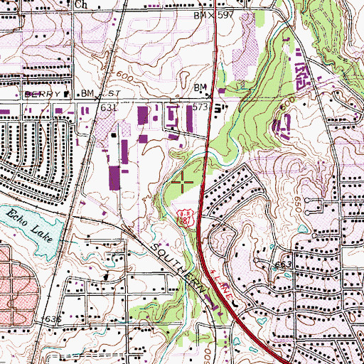 Topographic Map of Ellis Park, TX