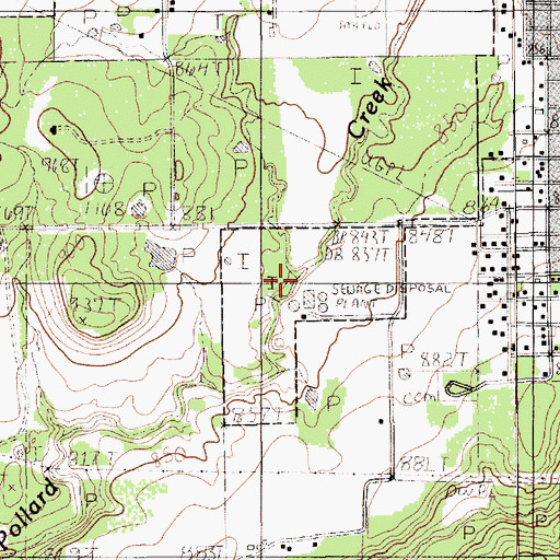 Topographic Map of Elmhurst Park, TX