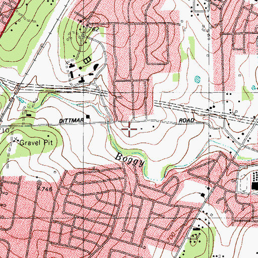 Topographic Map of Dittmar Park, TX