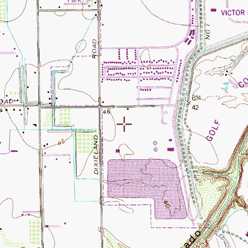 Topographic Map of Dixieland Park, TX