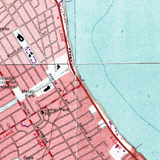 Topographic Map of Doddridge Park, TX