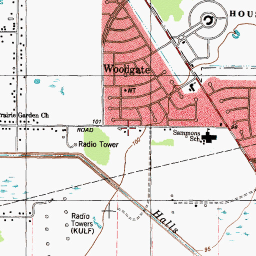 Topographic Map of Doss Park, TX