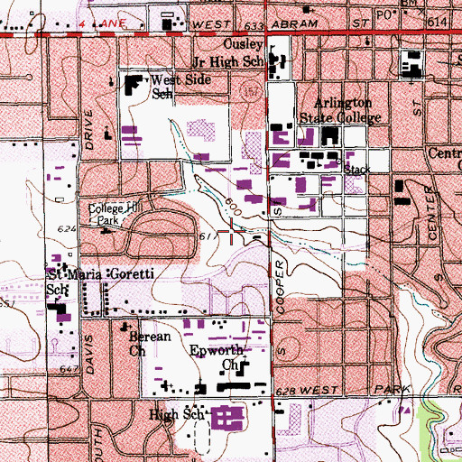 Topographic Map of Doug Russel Park, TX
