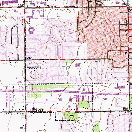 Topographic Map of Duncan Robinson Park, TX