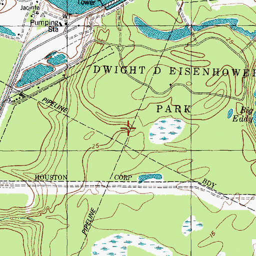 Topographic Map of Dwight D Eisenhower Park, TX