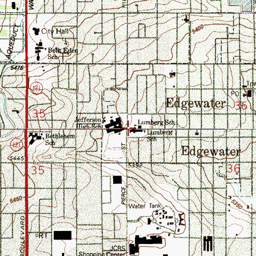 Topographic Map of Lumberg Elementary School, CO