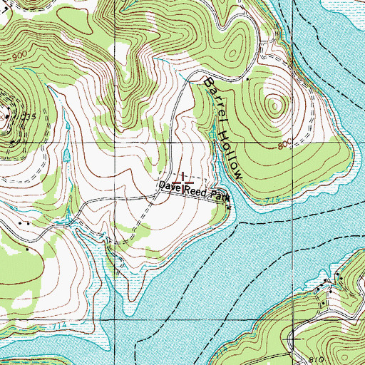 Topographic Map of Dave Reed Park, TX