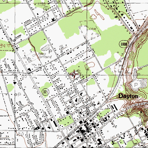 Topographic Map of Dayton City Park, TX