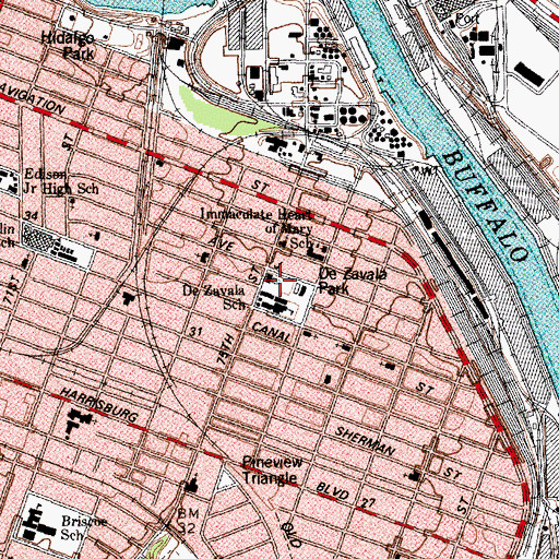 Topographic Map of De Zavalla Park, TX