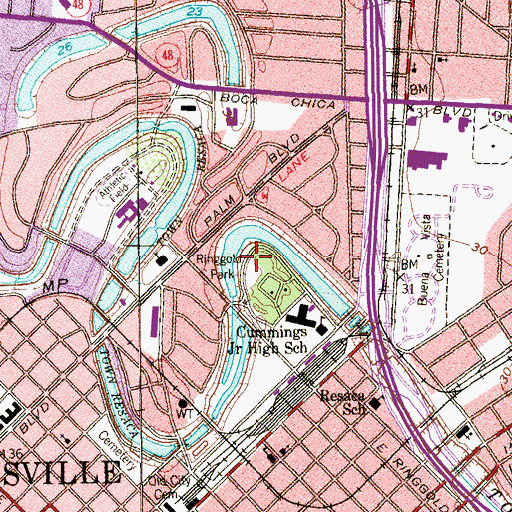 Topographic Map of Dean Porter Park, TX