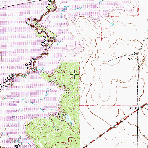 Topographic Map of Deer Creek Park, TX