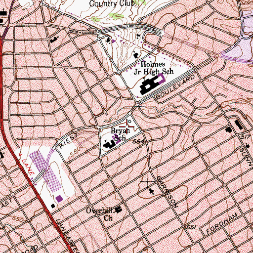 Topographic Map of Deer Path Park, TX